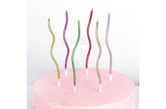 Delish Treats Spiral Long Thin Birthday Candle (Pack of 6pcs)